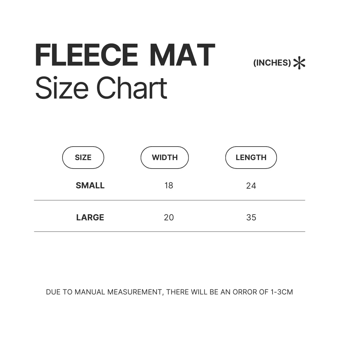 Fleece Mat Size Chart - Shin Megami Tensei Store